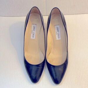 Jimmy Choo Black Leather Pumps, 3 inch heel, size 12, hard to find size